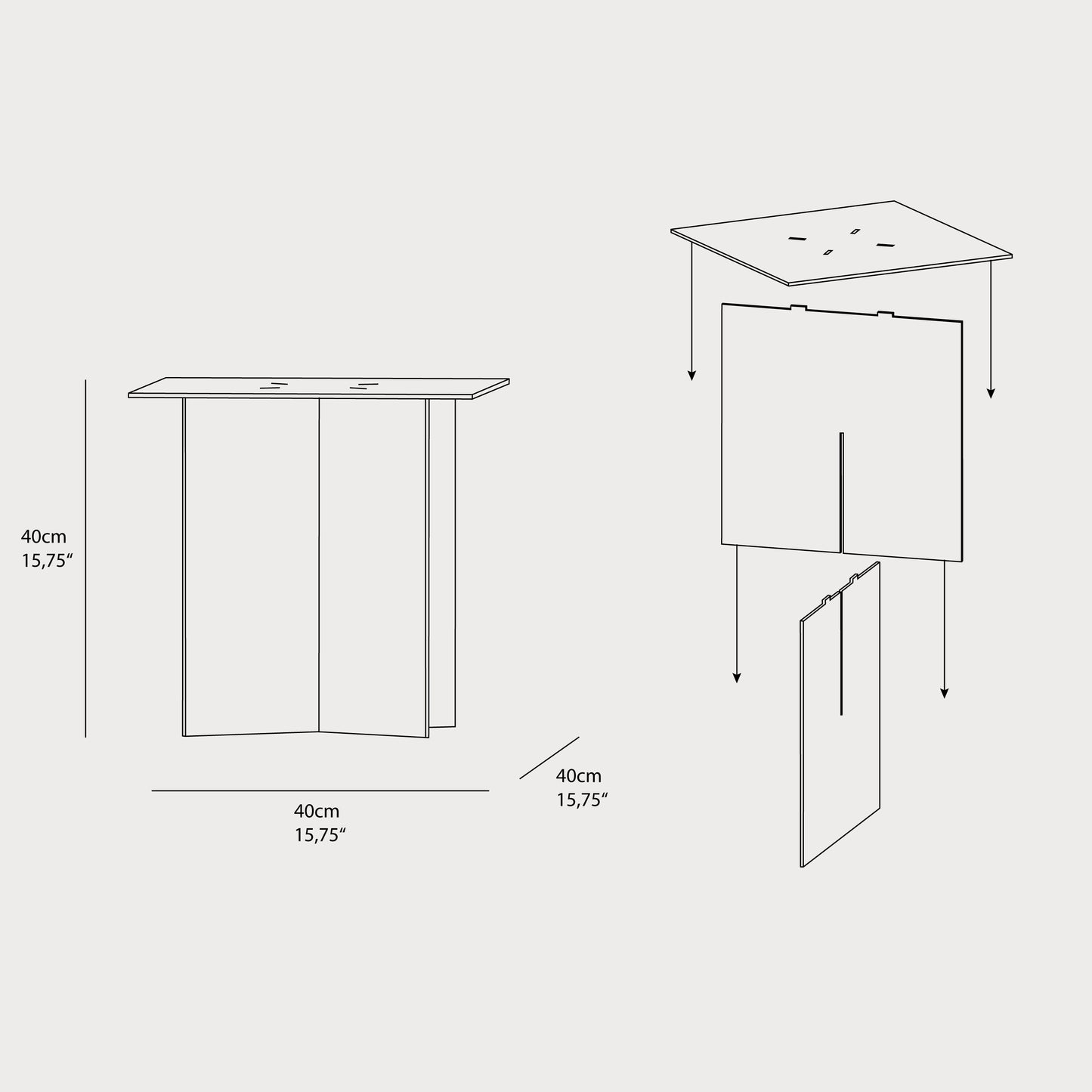 Der 'PiO' Beistelltisch / Zeitschriftenständer Acryl Orange